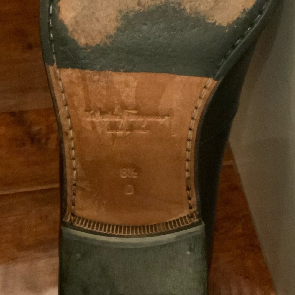 Salvatore Ferragamo Black Leather Slip-On Loafers - Picture 5 of 5